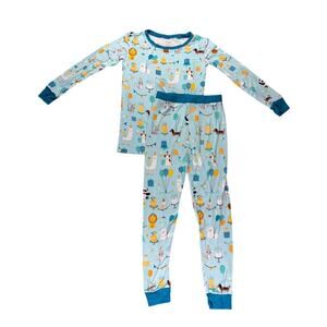 Little Sleepies Happy Birthday Bamboo Pajama Set Long Sleeve PJs Size 7-8 Unisex